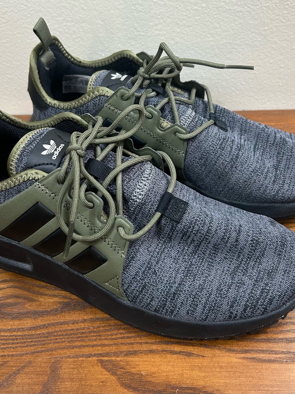adidas X_PLR Olive Green & Gray Knit Lightweight Sneakers